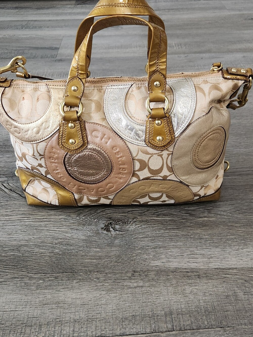 Y2K Coach Patchwork Ashley Satche Tote Bag - Picture 6 of 14